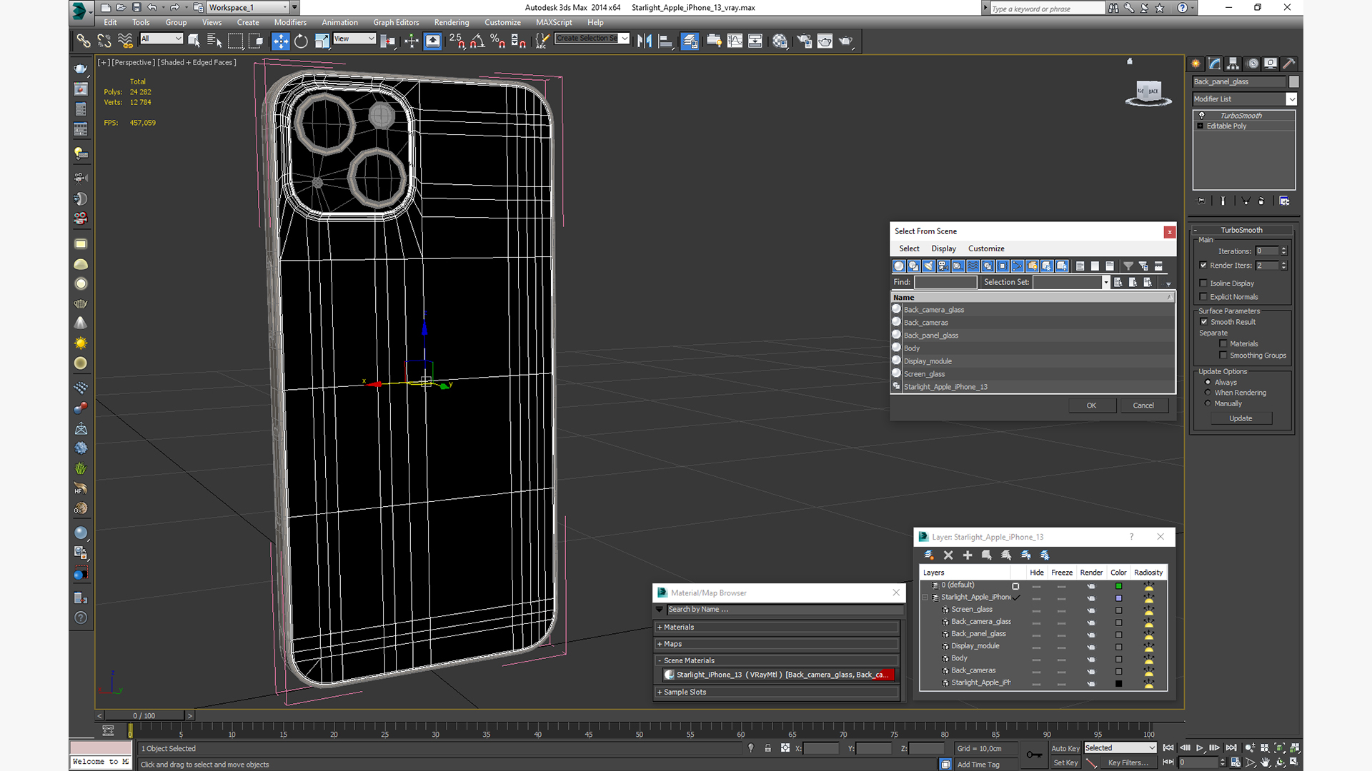 3D model Starlight Apple iPhone 13