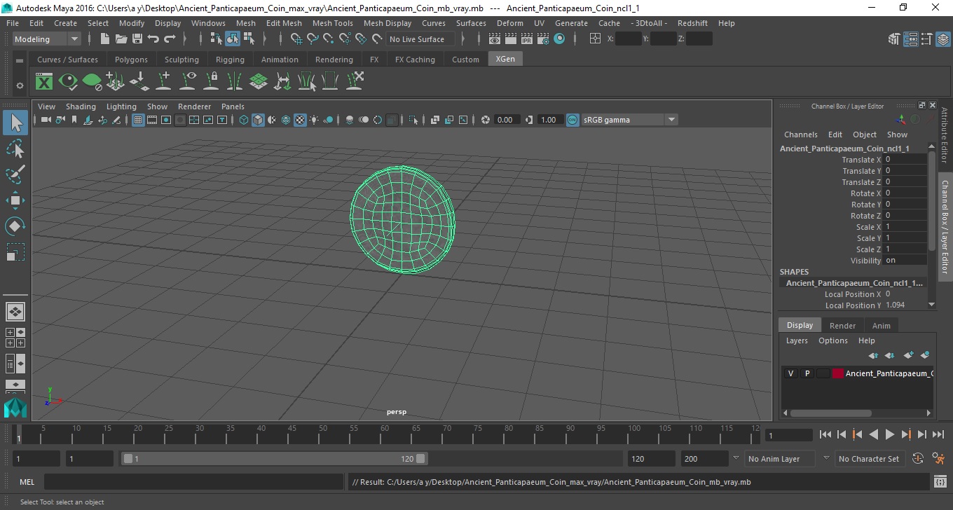 3D model Ancient Panticapaeum Coin