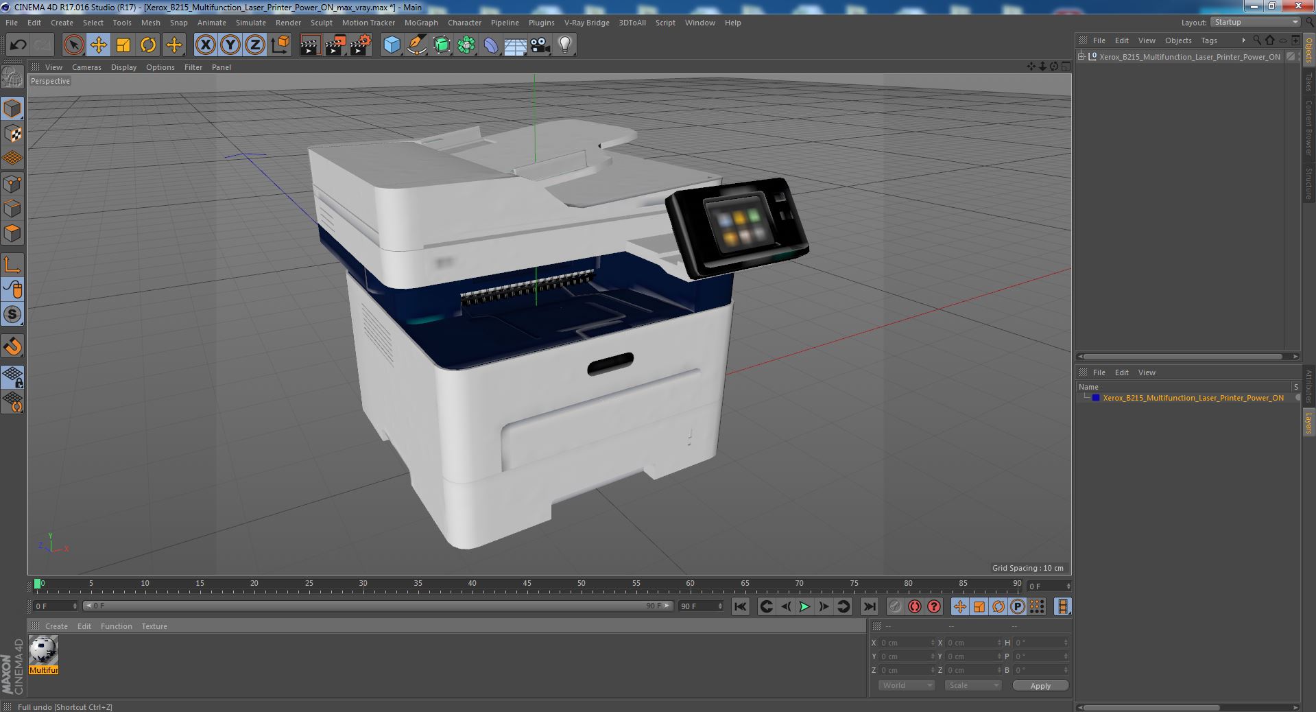 Xerox B215 Multifunction Laser Printer Power ON 3D