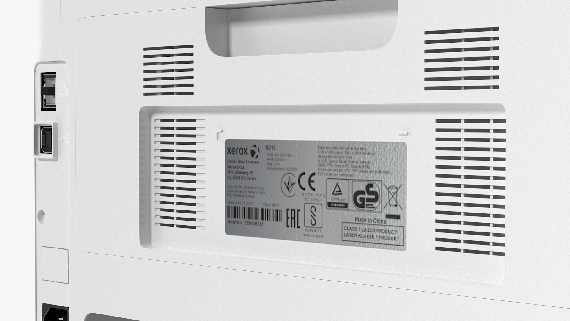 Xerox B215 Multifunction Laser Printer Power ON 3D