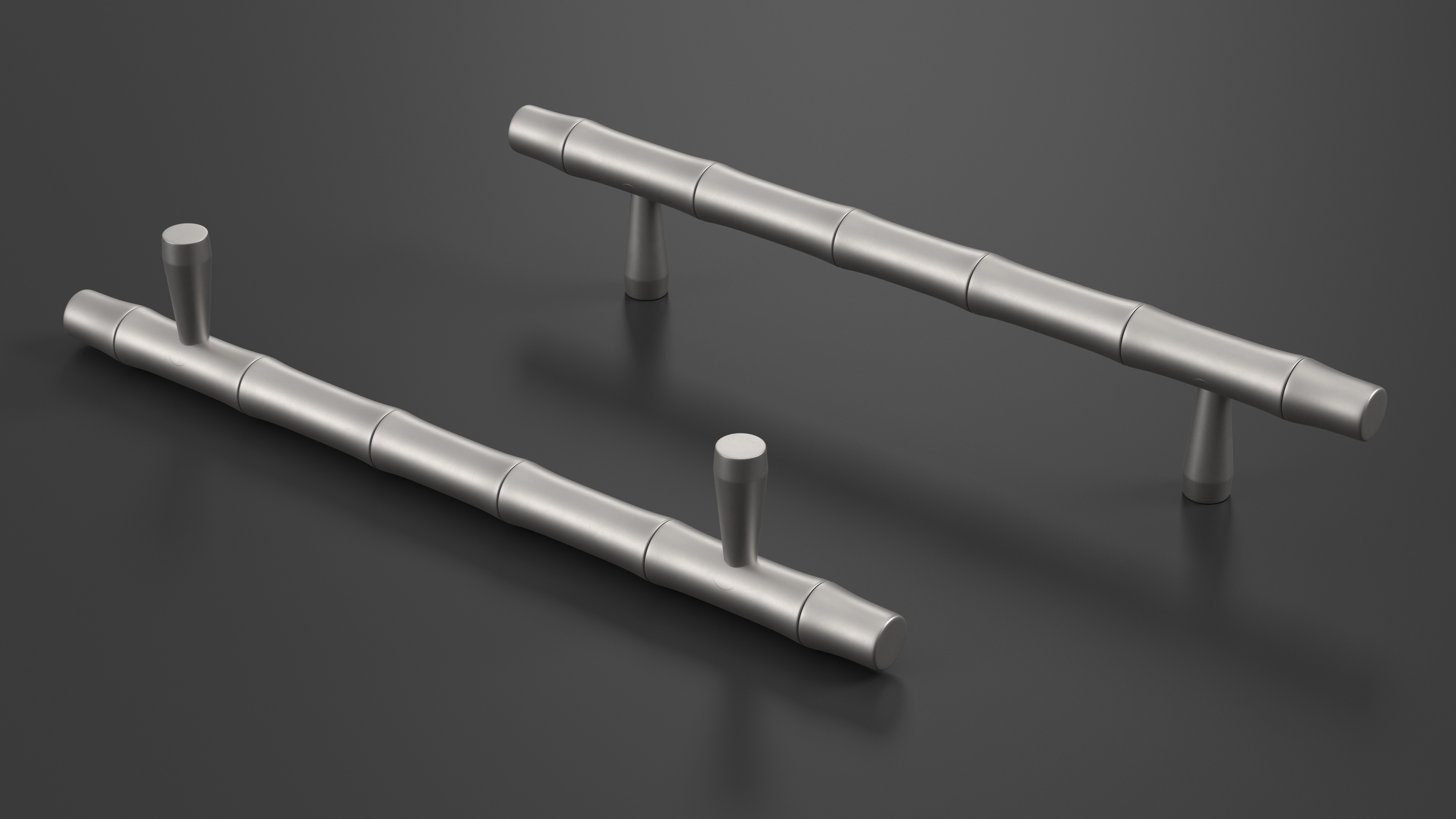 Kitchen Cabinet Handle T-Bar Designed Silver 3D model
