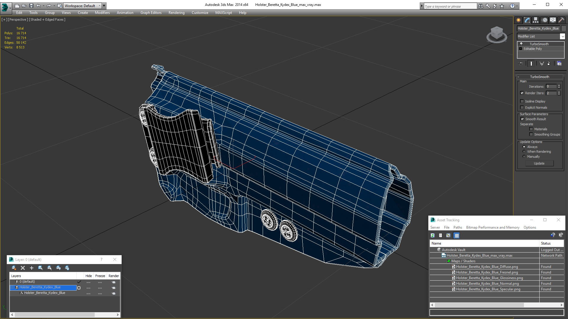 3D Holster Beretta Kydex Blue