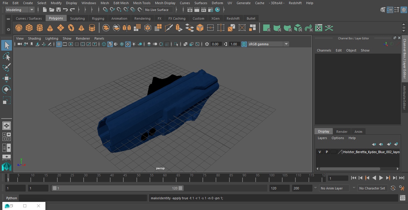 3D Holster Beretta Kydex Blue