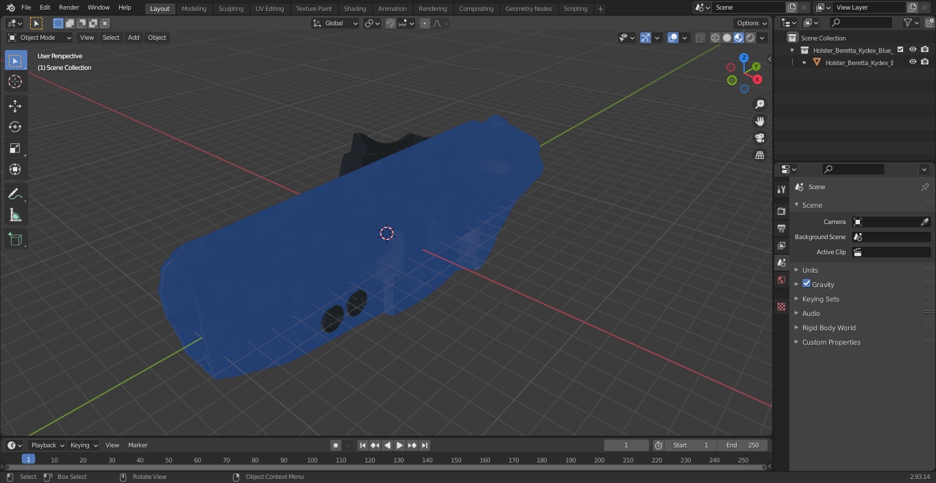 3D Holster Beretta Kydex Blue