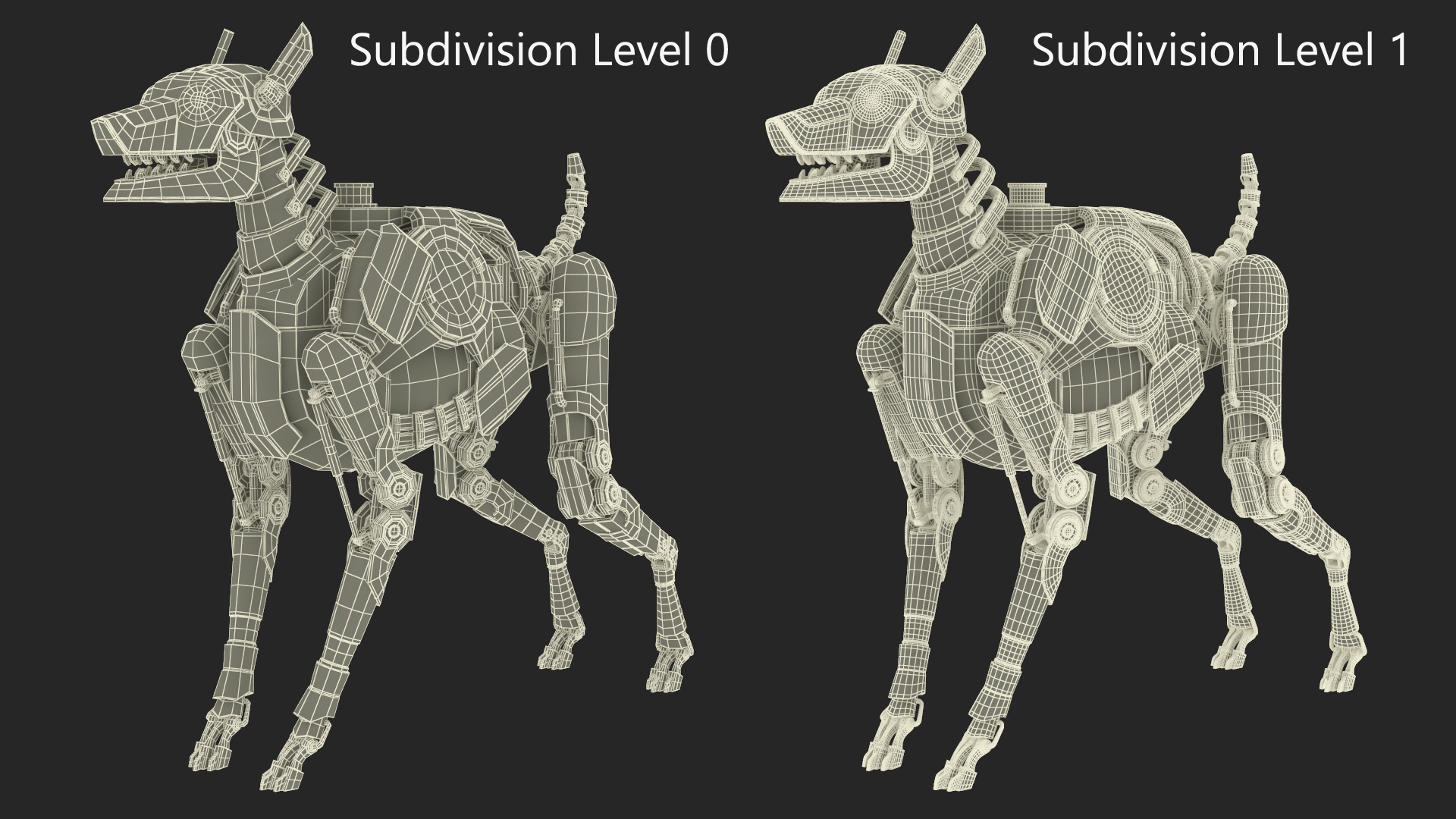Futuristic Robotic Dog White Rigged for Cinema 4D 3D model