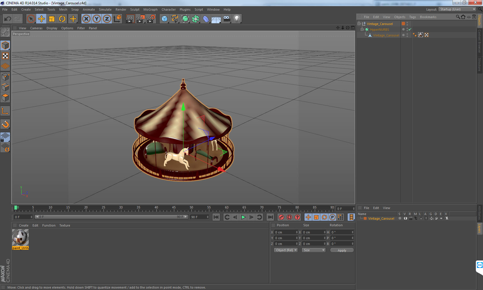 3D Vintage Carousel