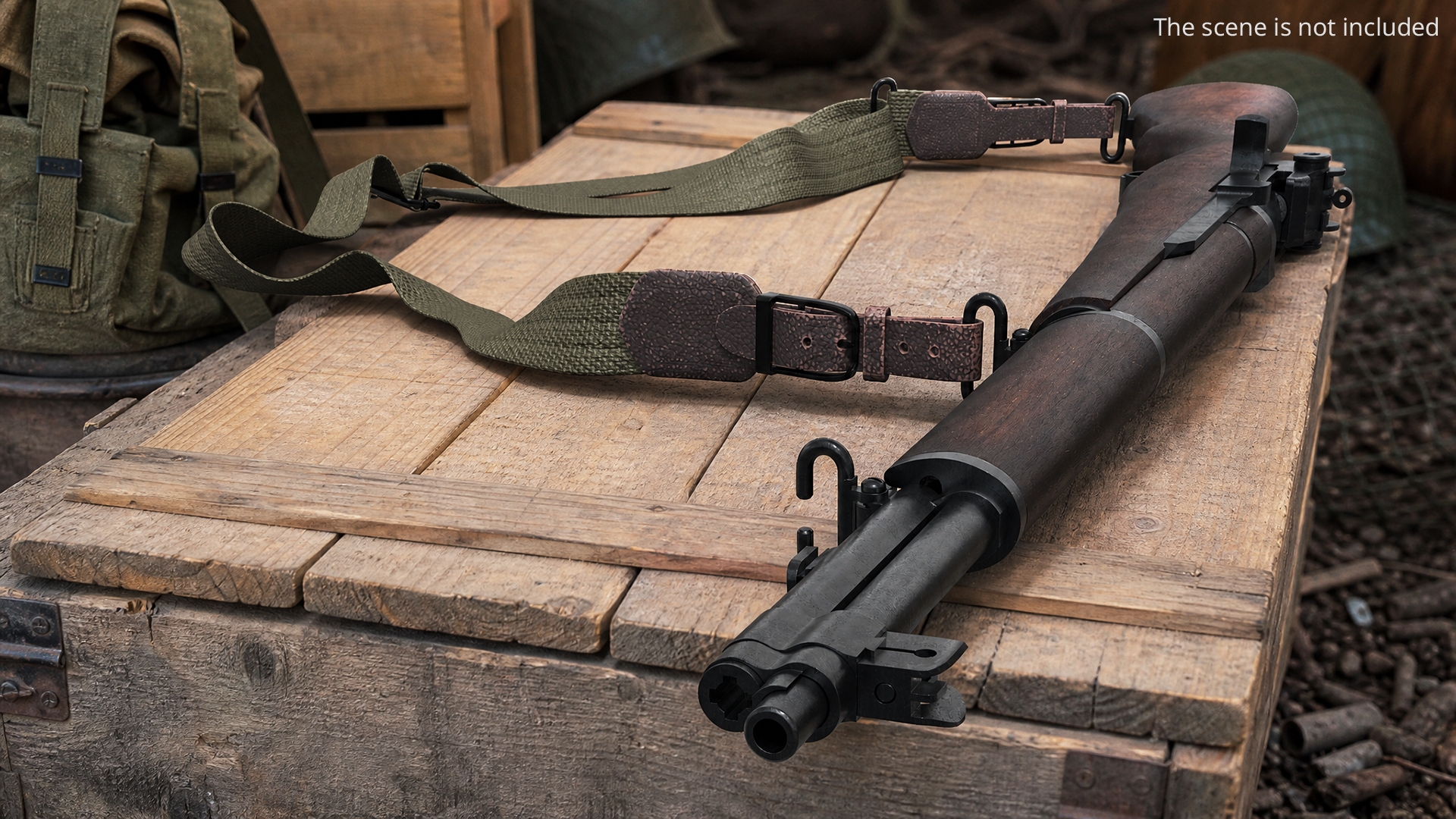 M1 Garand US Rifle with Sling Brown Old - view 3