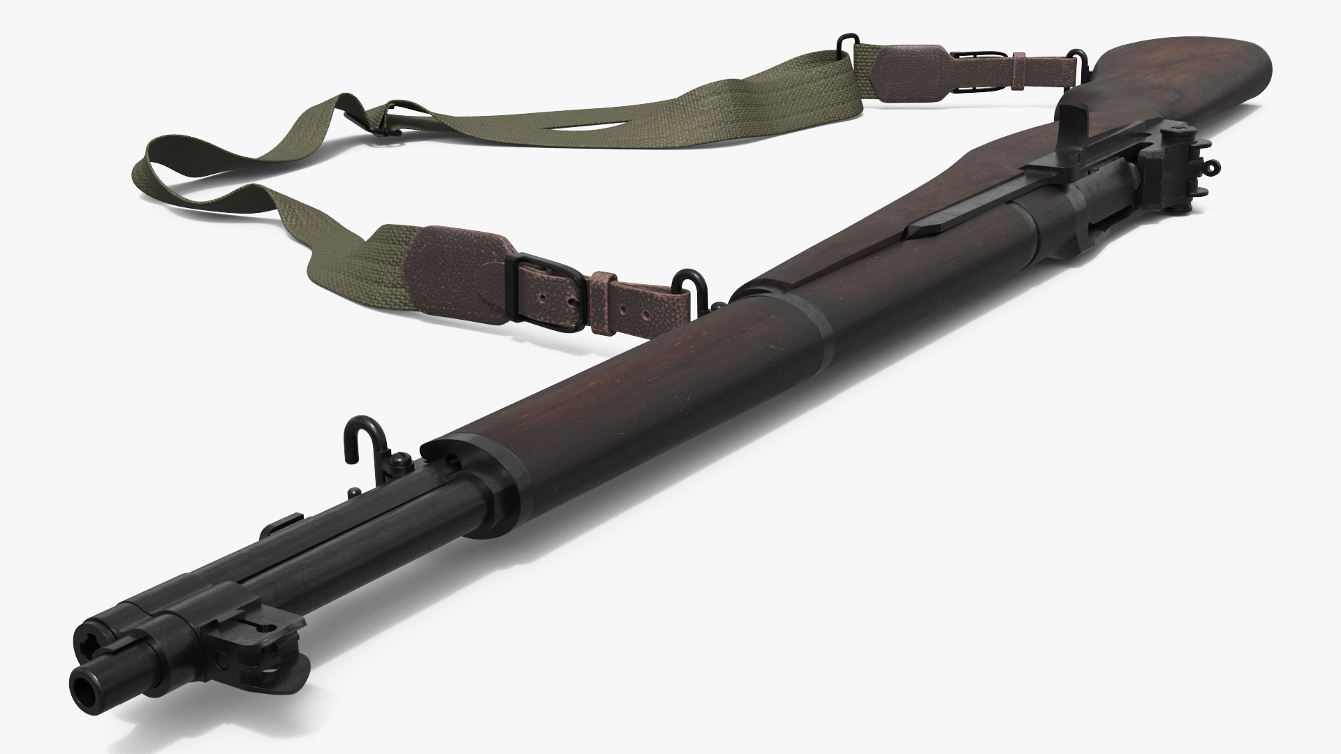 M1 Garand US Rifle with Sling Brown Old - view 5