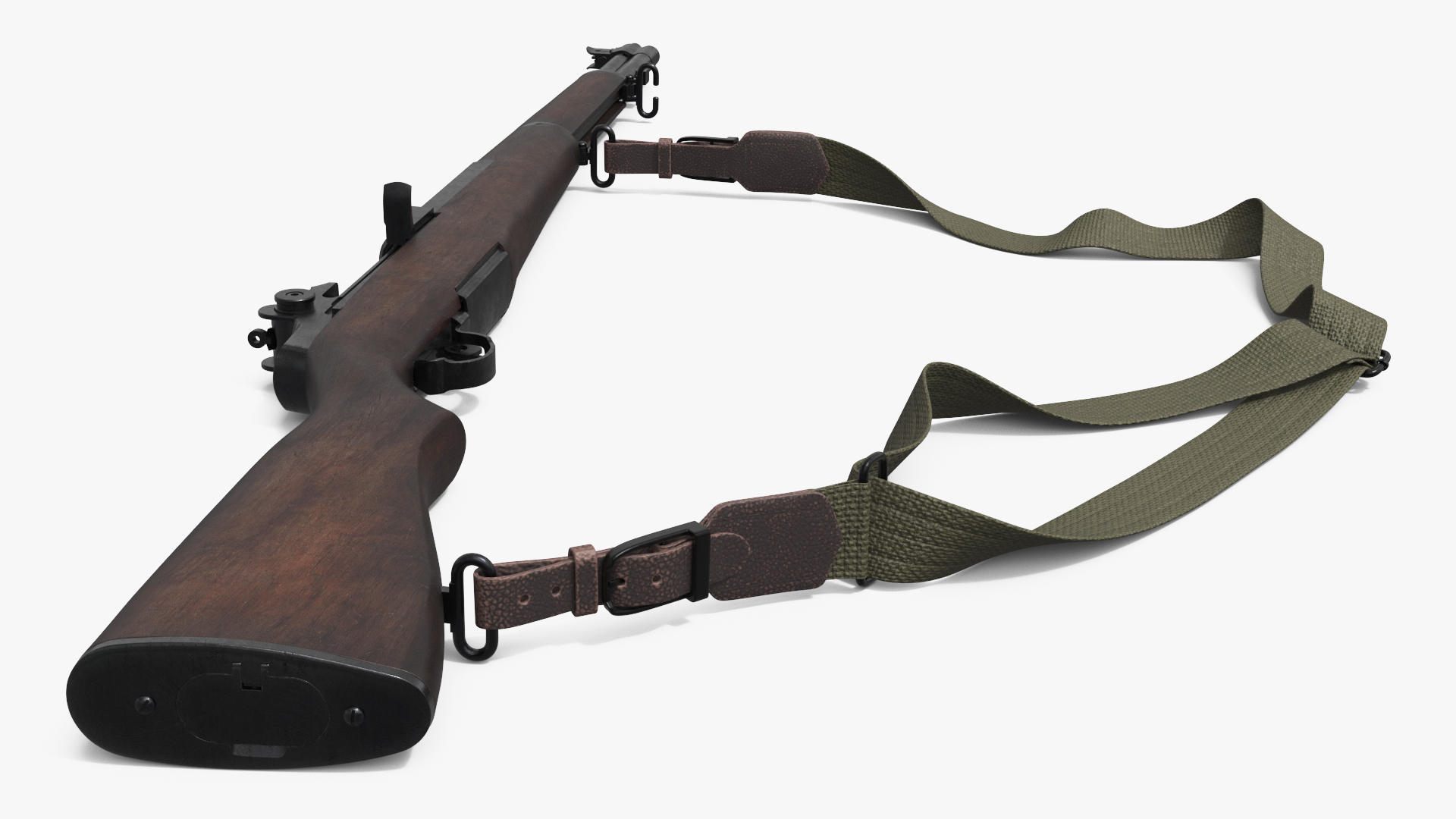M1 Garand US Rifle with Sling Brown Old - view 2