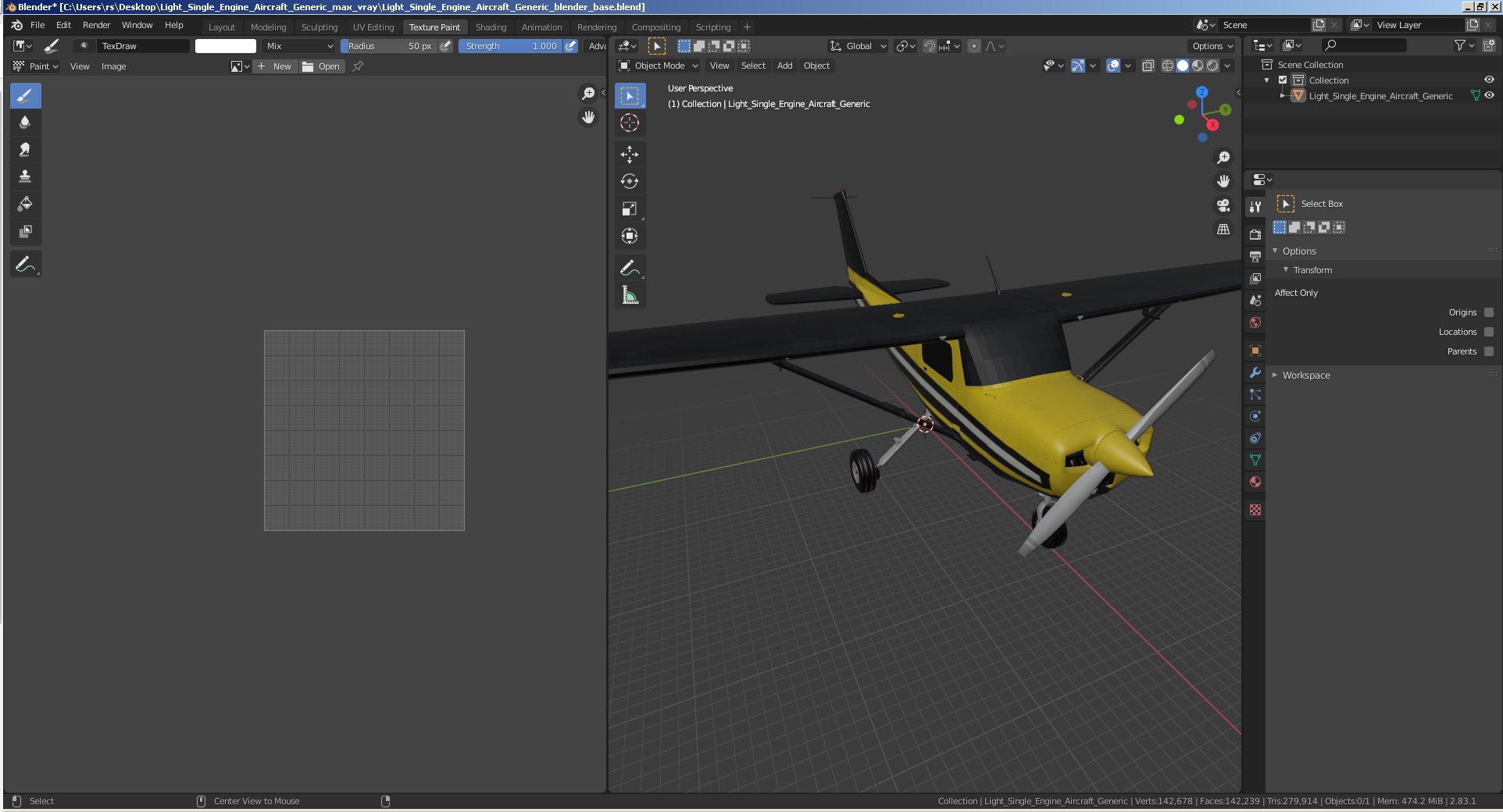 3D Light Single Engine Aircraft Generic