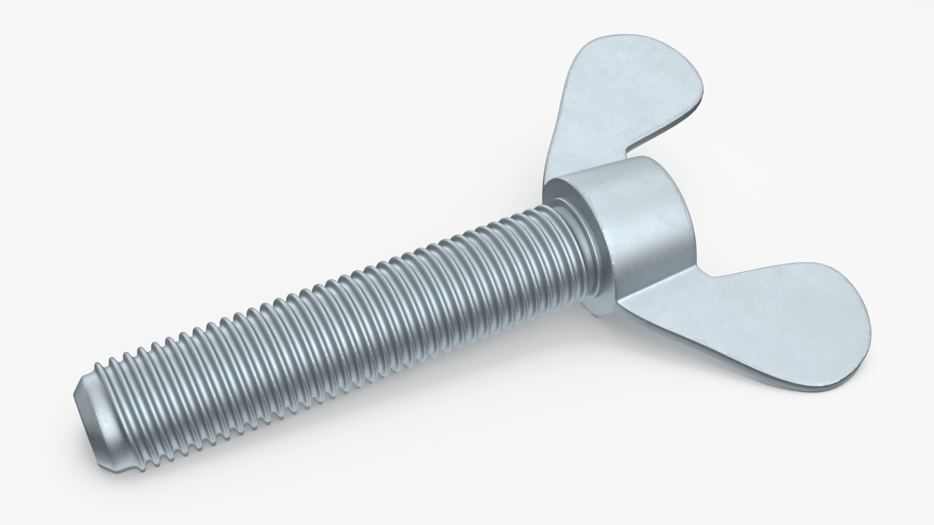 3D Galvanized Steel Nut and Bolt Set model