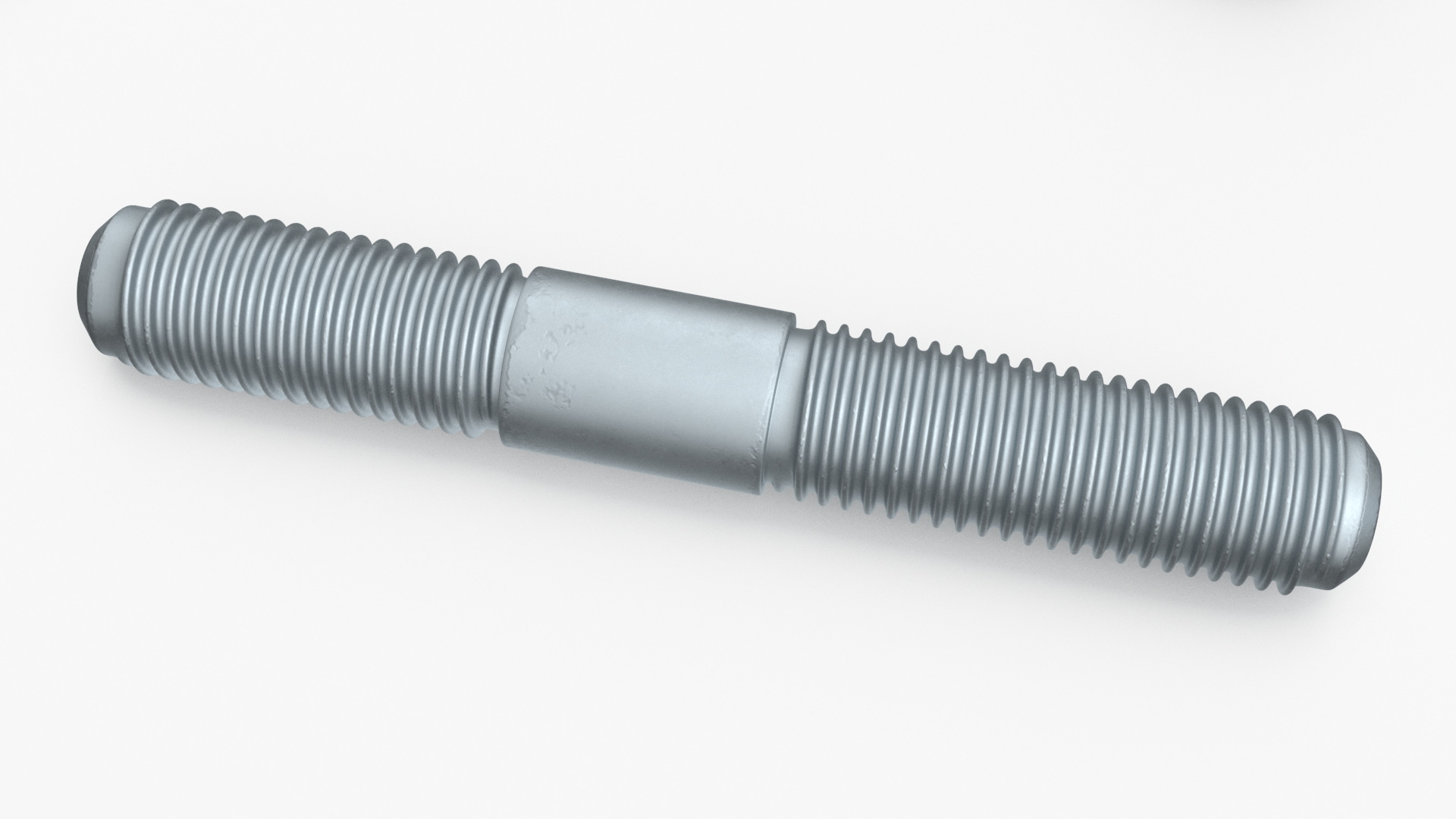 3D Galvanized Steel Nut and Bolt Set model