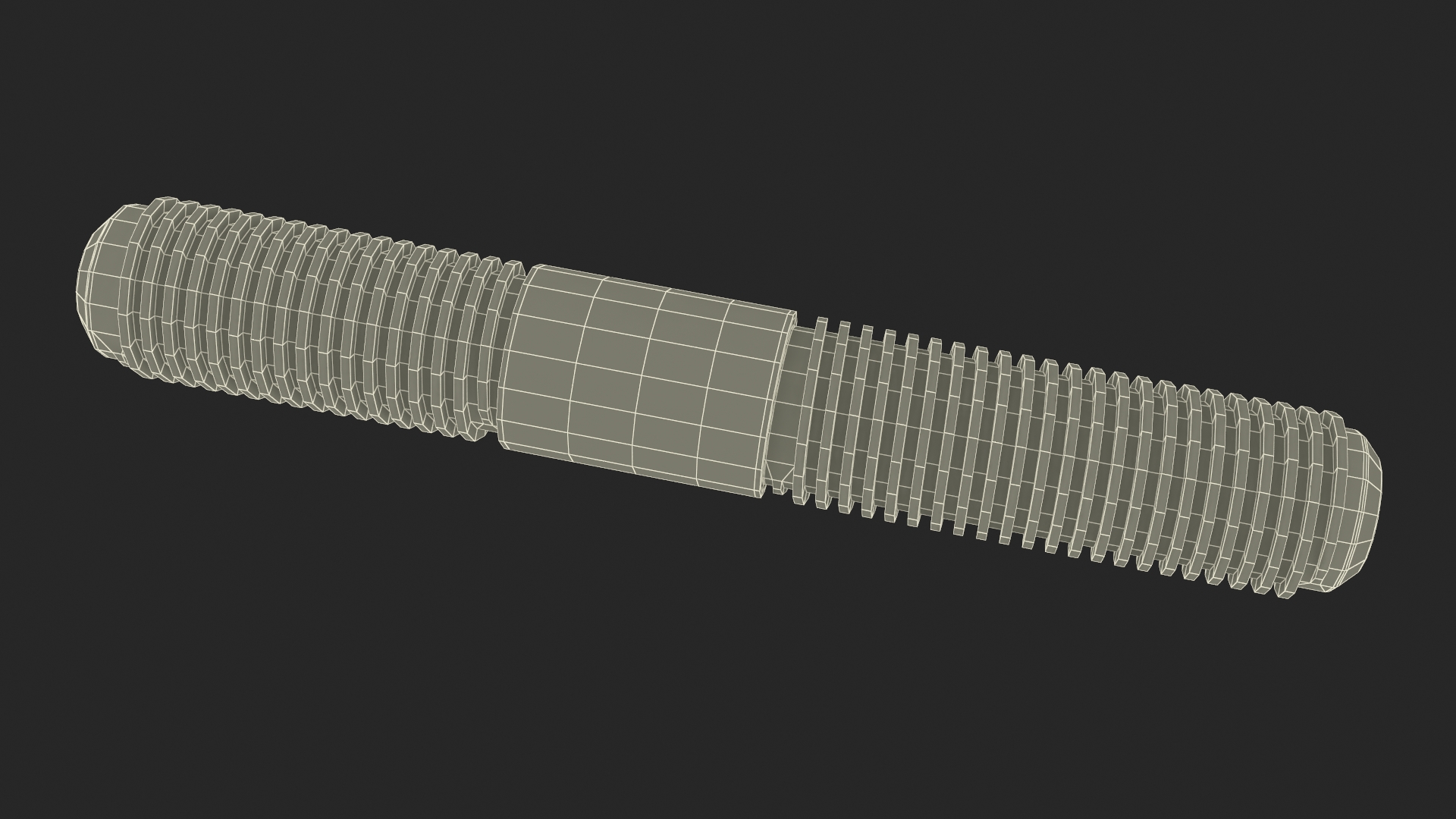 3D Galvanized Steel Nut and Bolt Set model