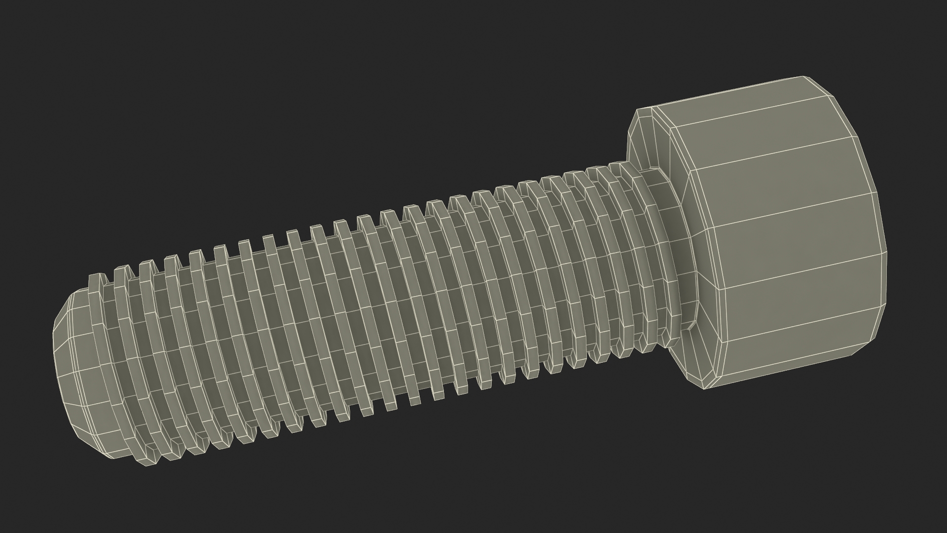3D Galvanized Steel Nut and Bolt Set model