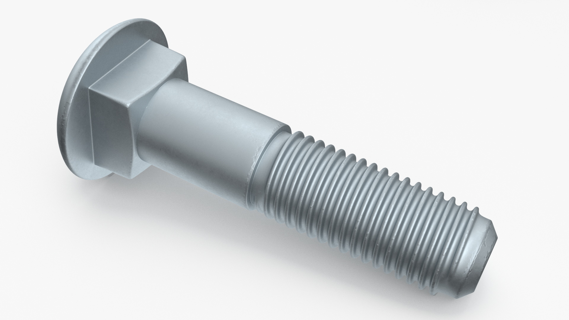 3D Galvanized Steel Nut and Bolt Set model