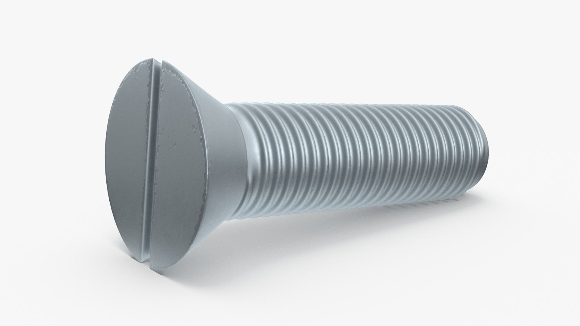 3D Galvanized Steel Nut and Bolt Set model