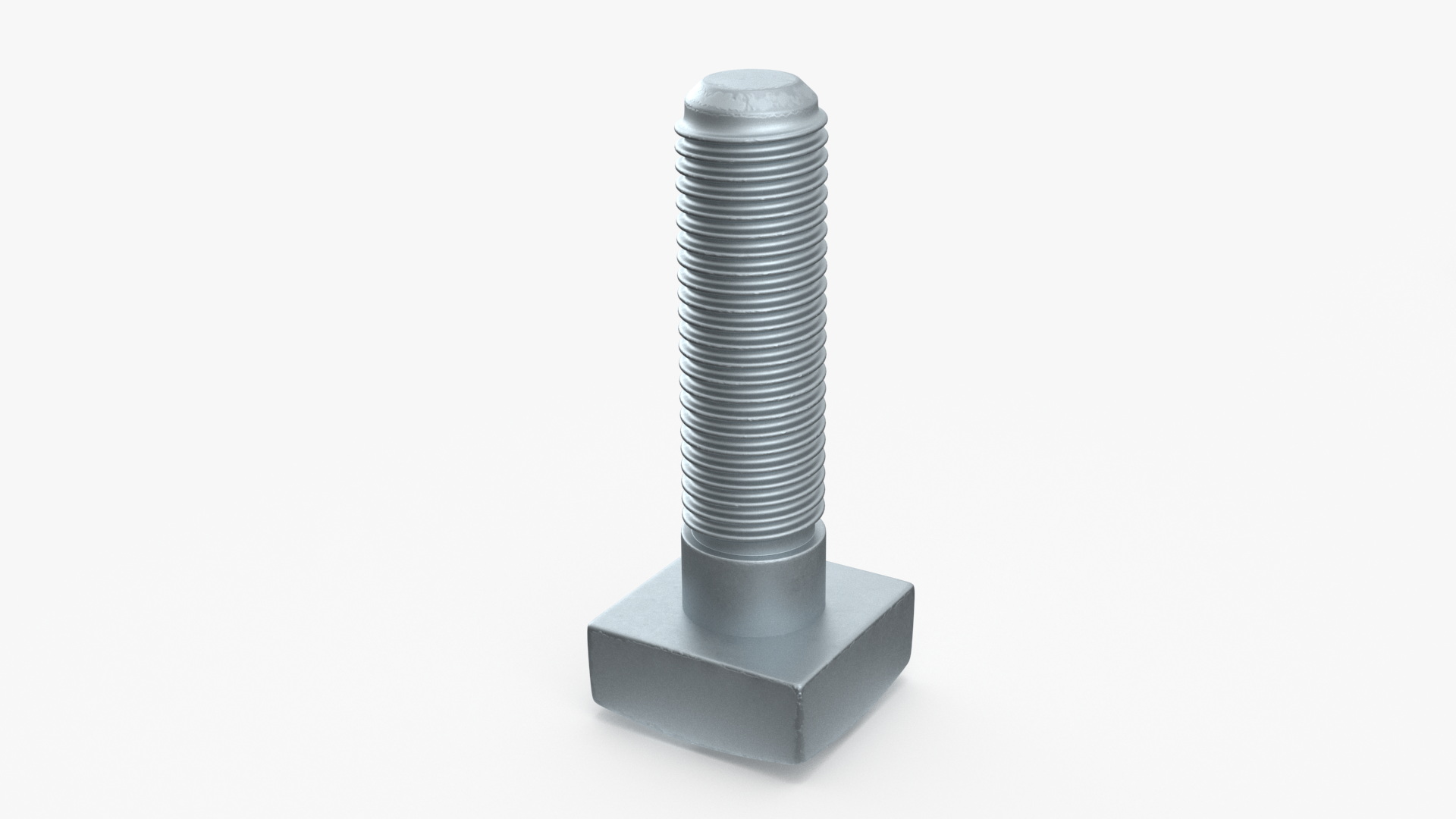 3D Galvanized Steel Nut and Bolt Set model
