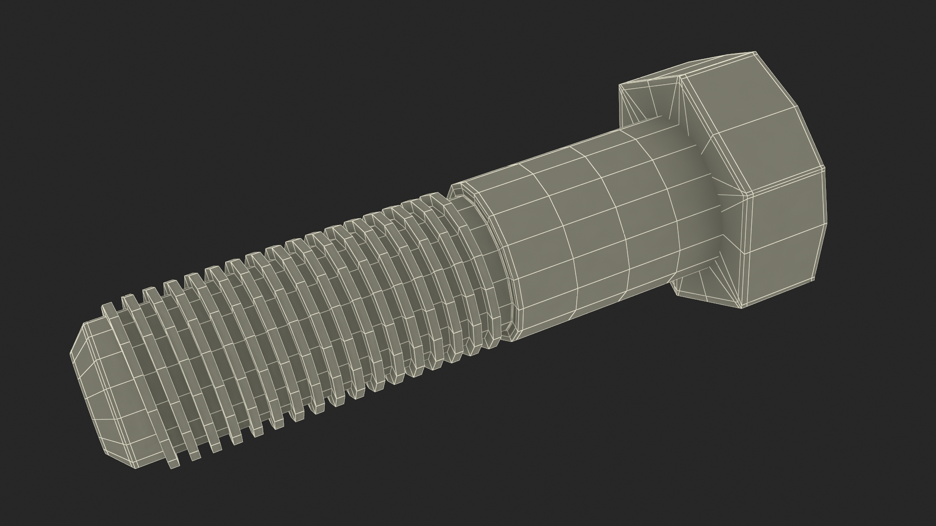 3D Galvanized Steel Nut and Bolt Set model