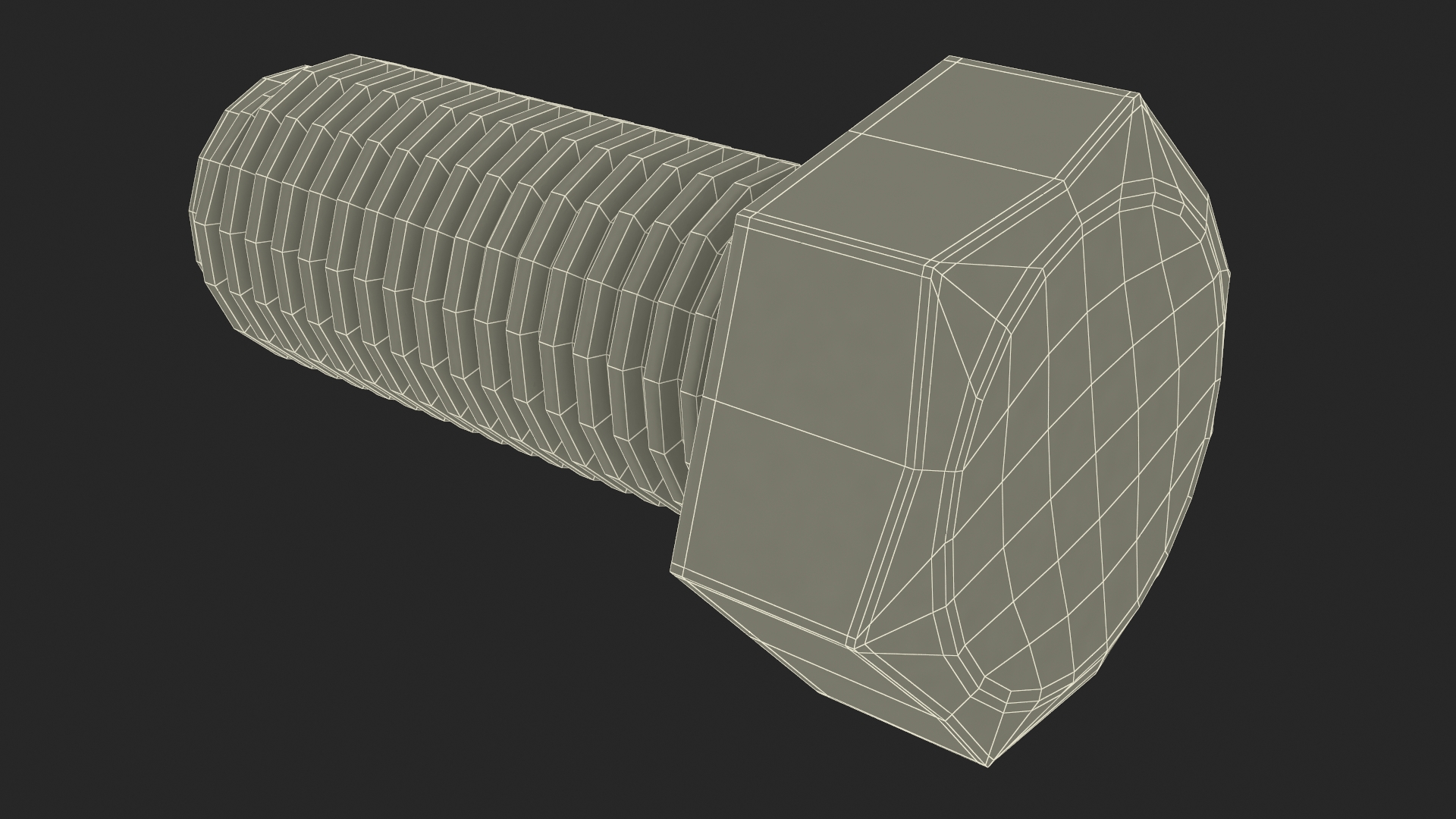 3D Galvanized Steel Nut and Bolt Set model
