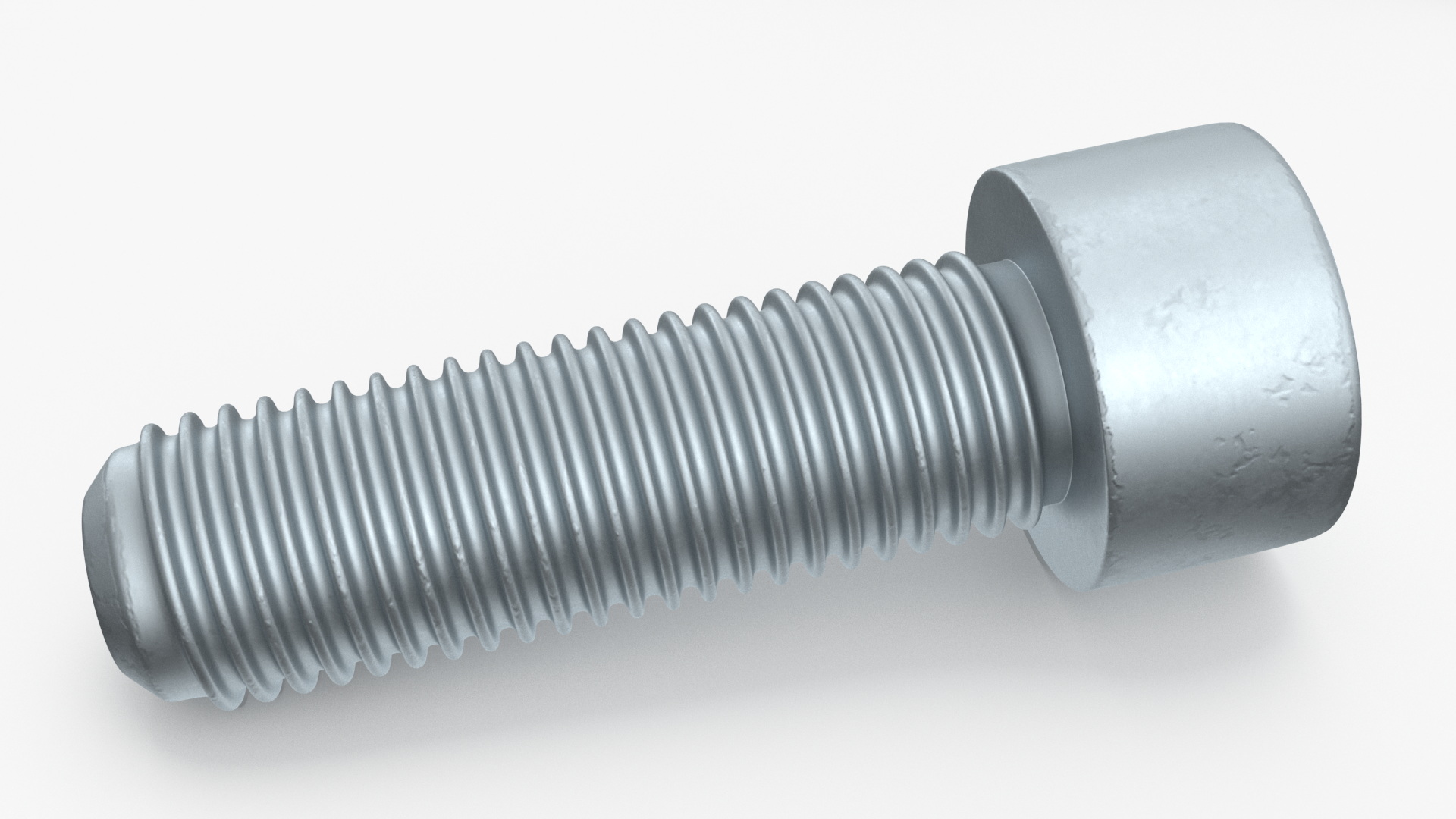3D Galvanized Steel Nut and Bolt Set model