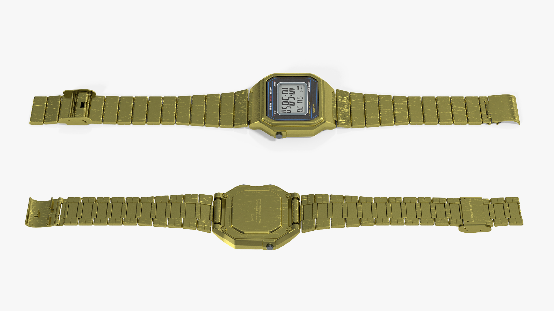 3D Golden Classic Electronic Watch