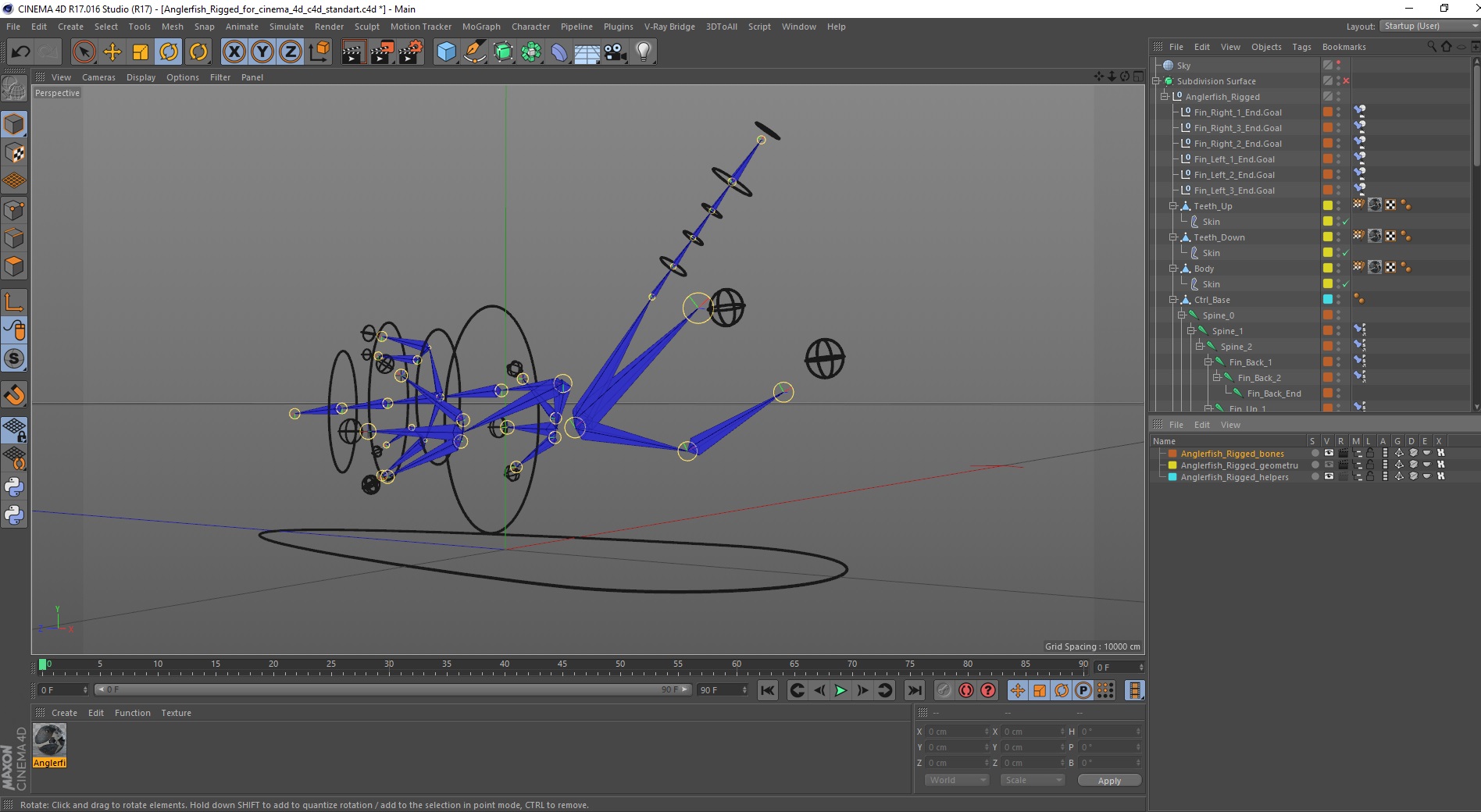 3D Anglerfish Rigged for Cinema 4D