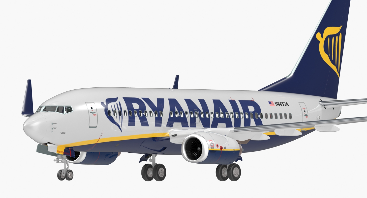 Boeing 737 700 Ryanair Rigged 3D model