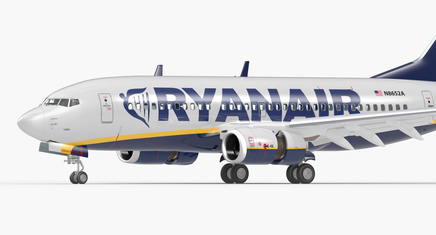 Boeing 737 700 Ryanair Rigged 3D model
