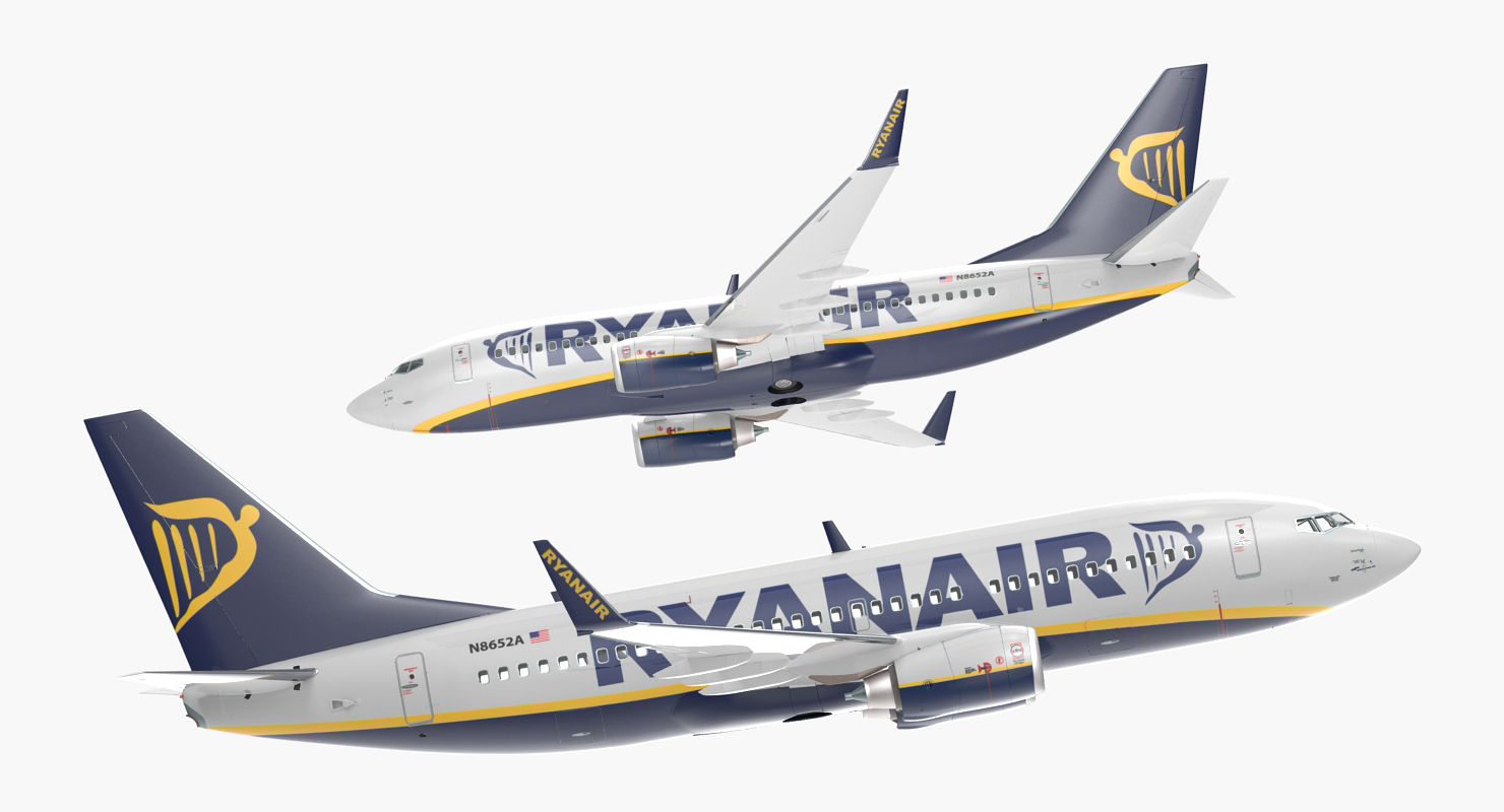 Boeing 737 700 Ryanair Rigged 3D model