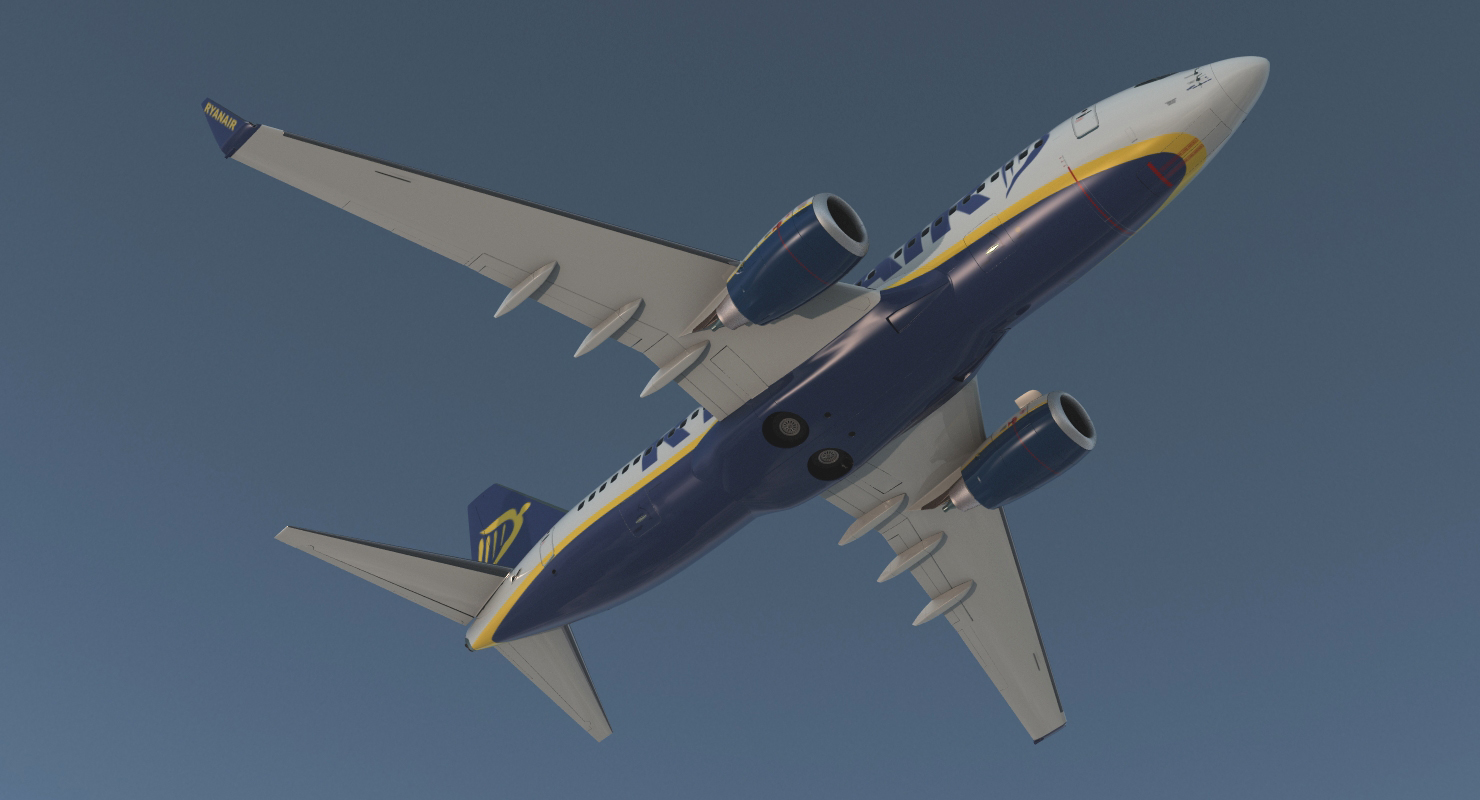 Boeing 737 700 Ryanair Rigged 3D model