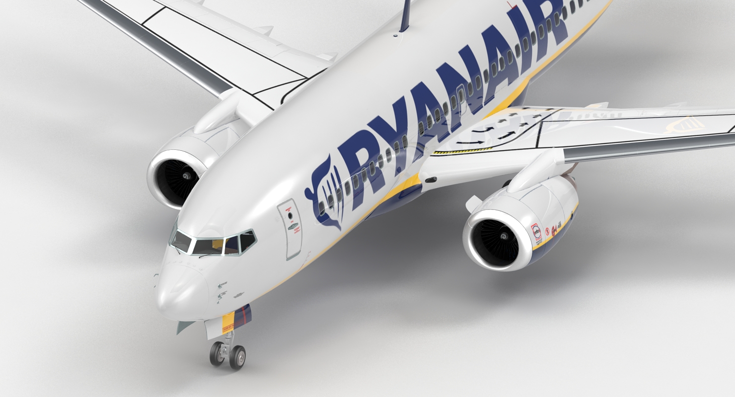 Boeing 737 700 Ryanair Rigged 3D model