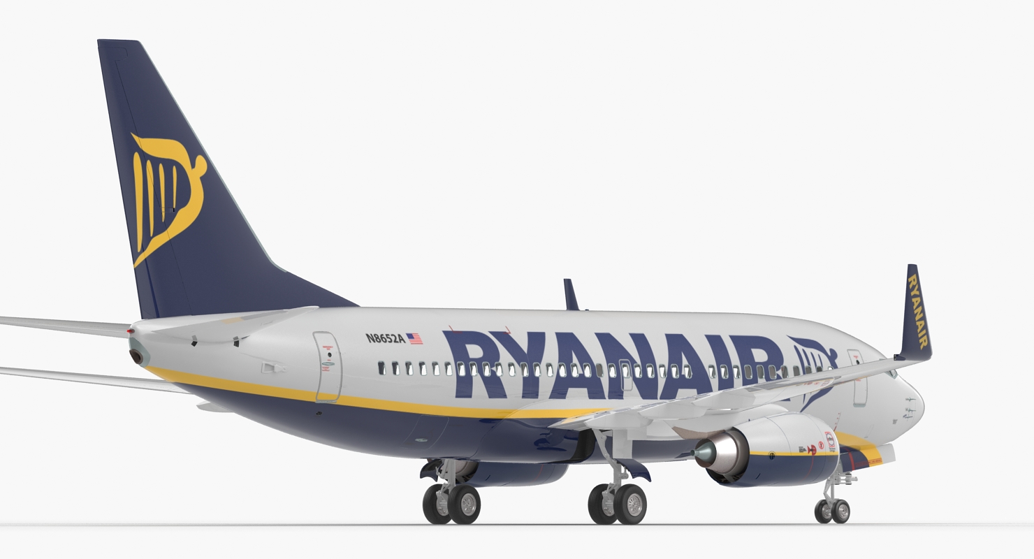 Boeing 737 700 Ryanair Rigged 3D model