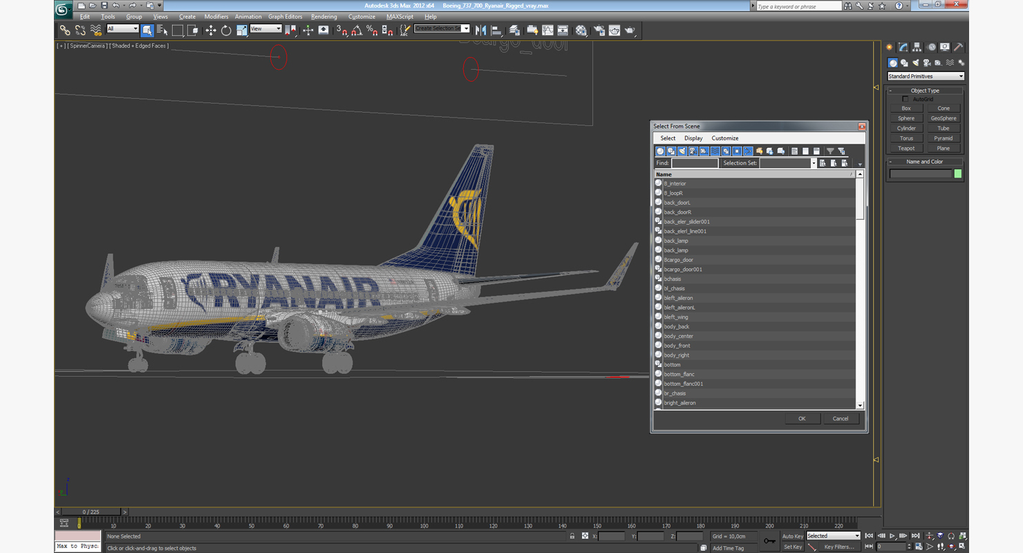 Boeing 737 700 Ryanair Rigged 3D model