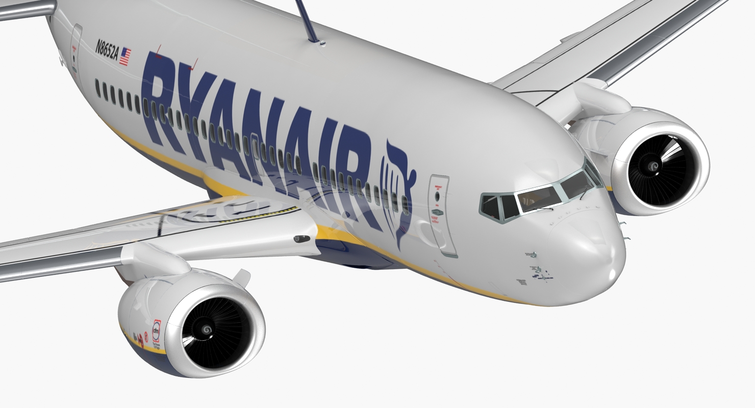 Boeing 737 700 Ryanair Rigged 3D model