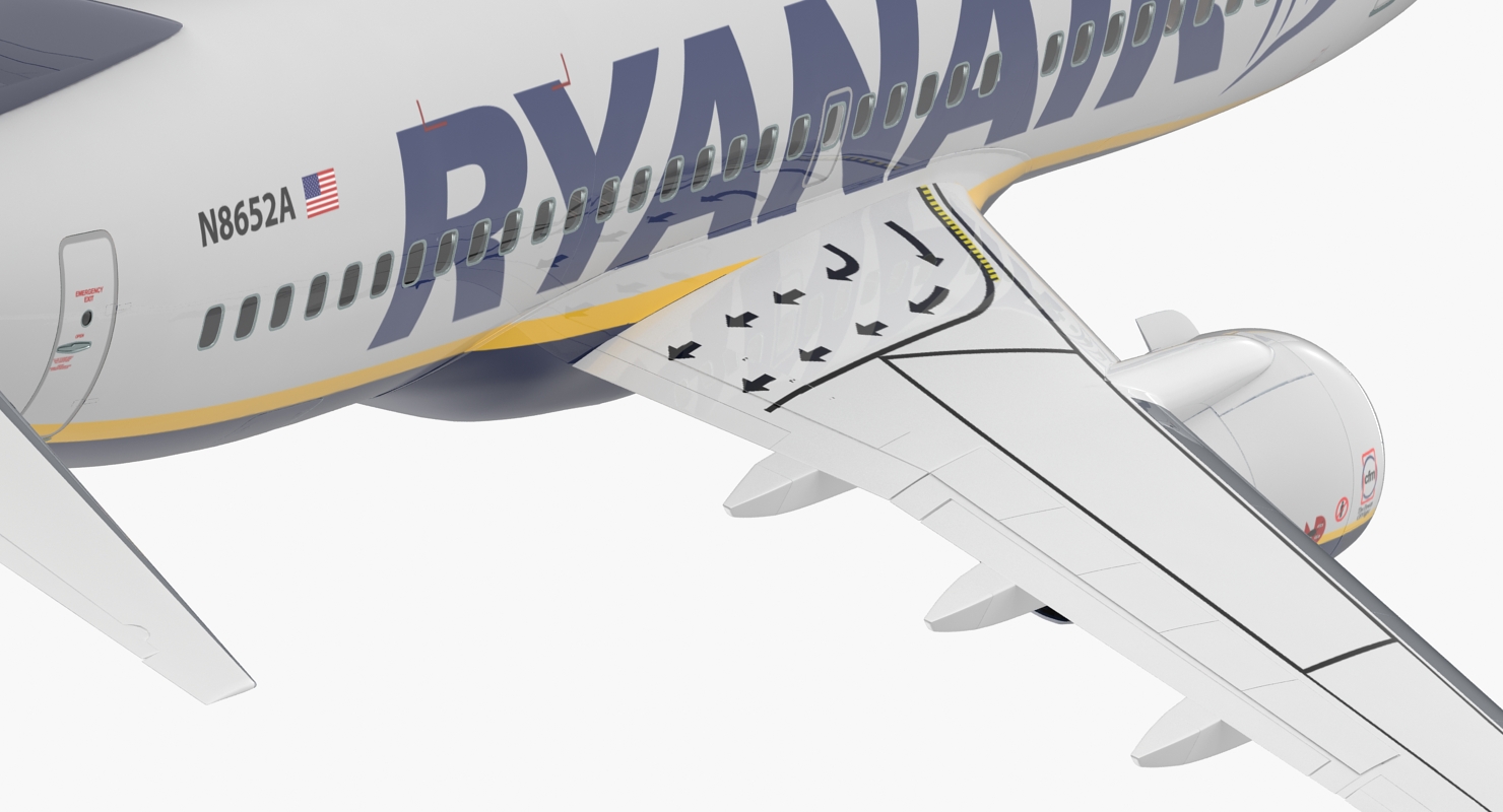 Boeing 737 700 Ryanair Rigged 3D model