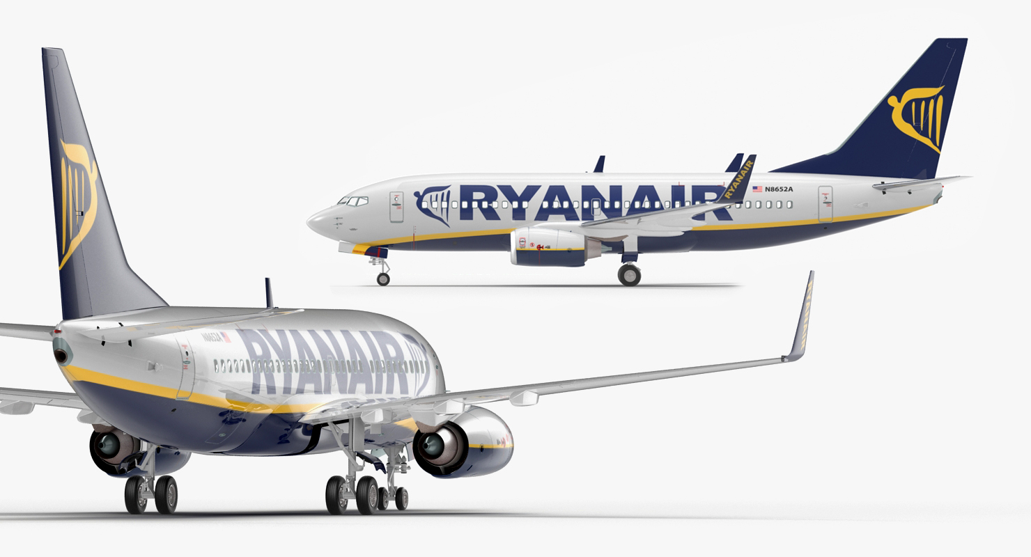 Boeing 737 700 Ryanair Rigged 3D model