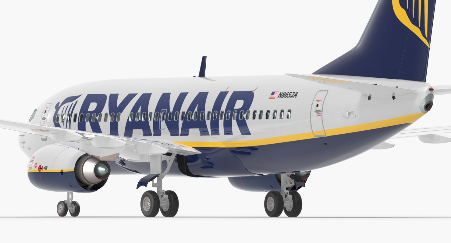 Boeing 737 700 Ryanair Rigged 3D model