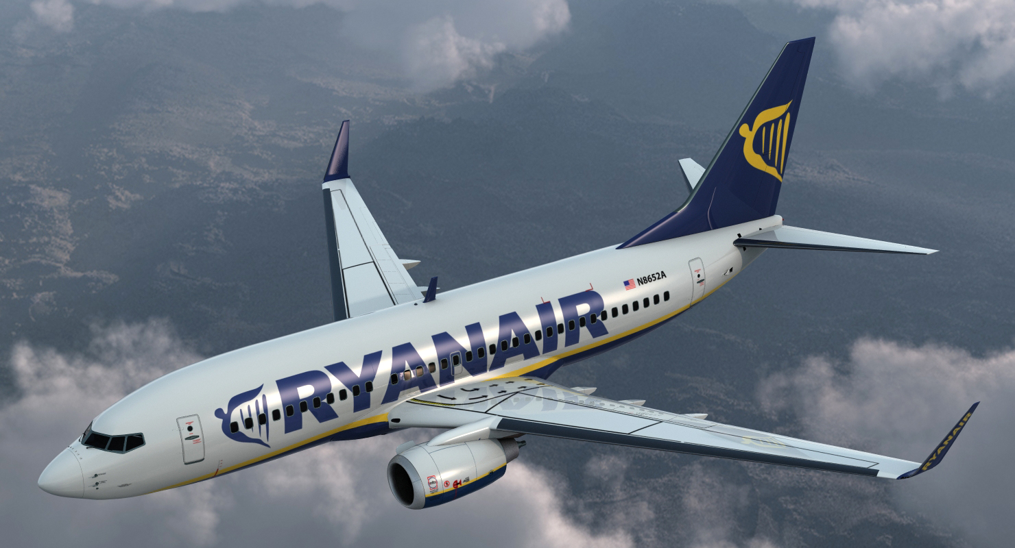 Boeing 737 700 Ryanair Rigged 3D model