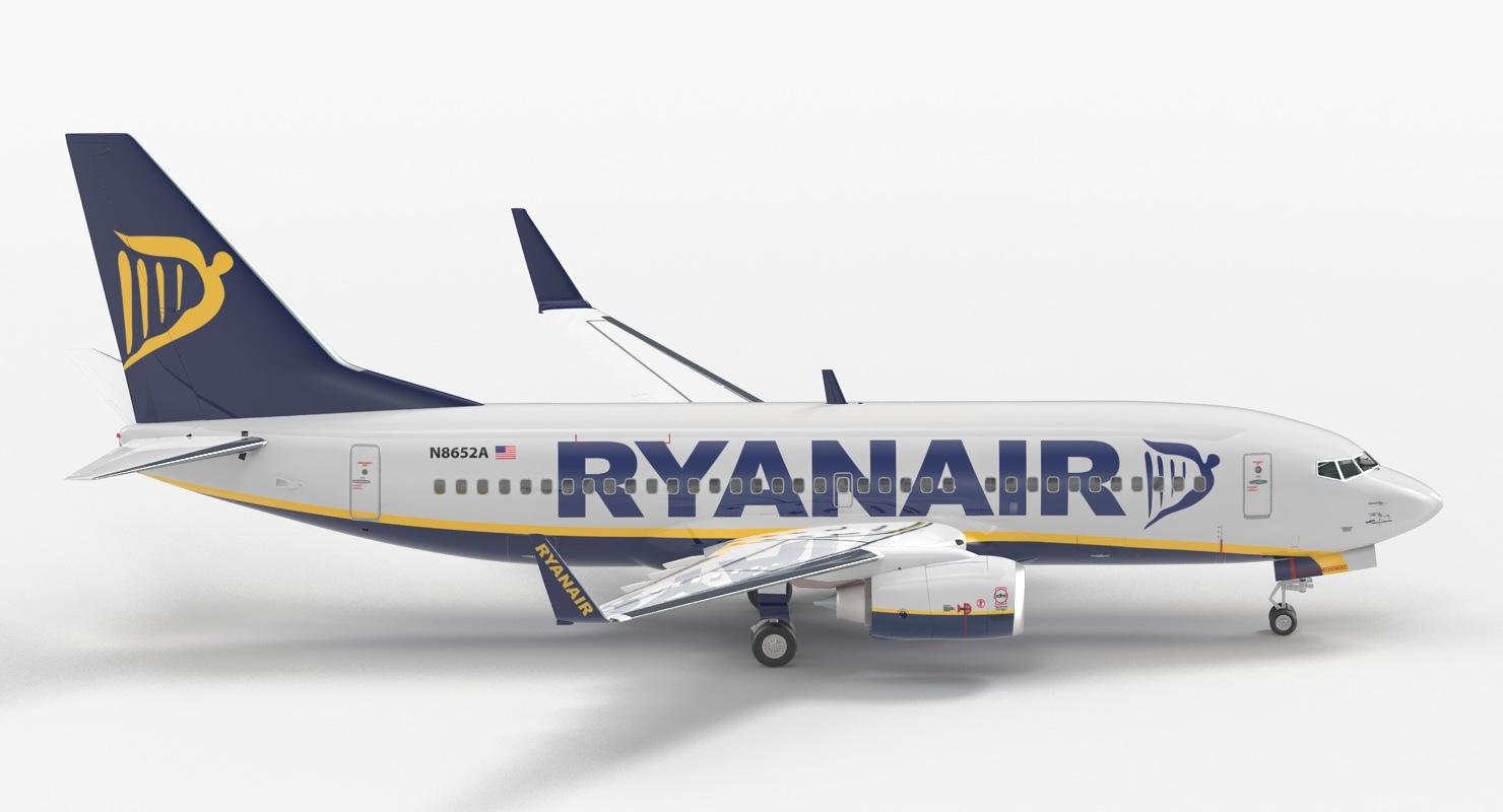 Boeing 737 700 Ryanair Rigged 3D model