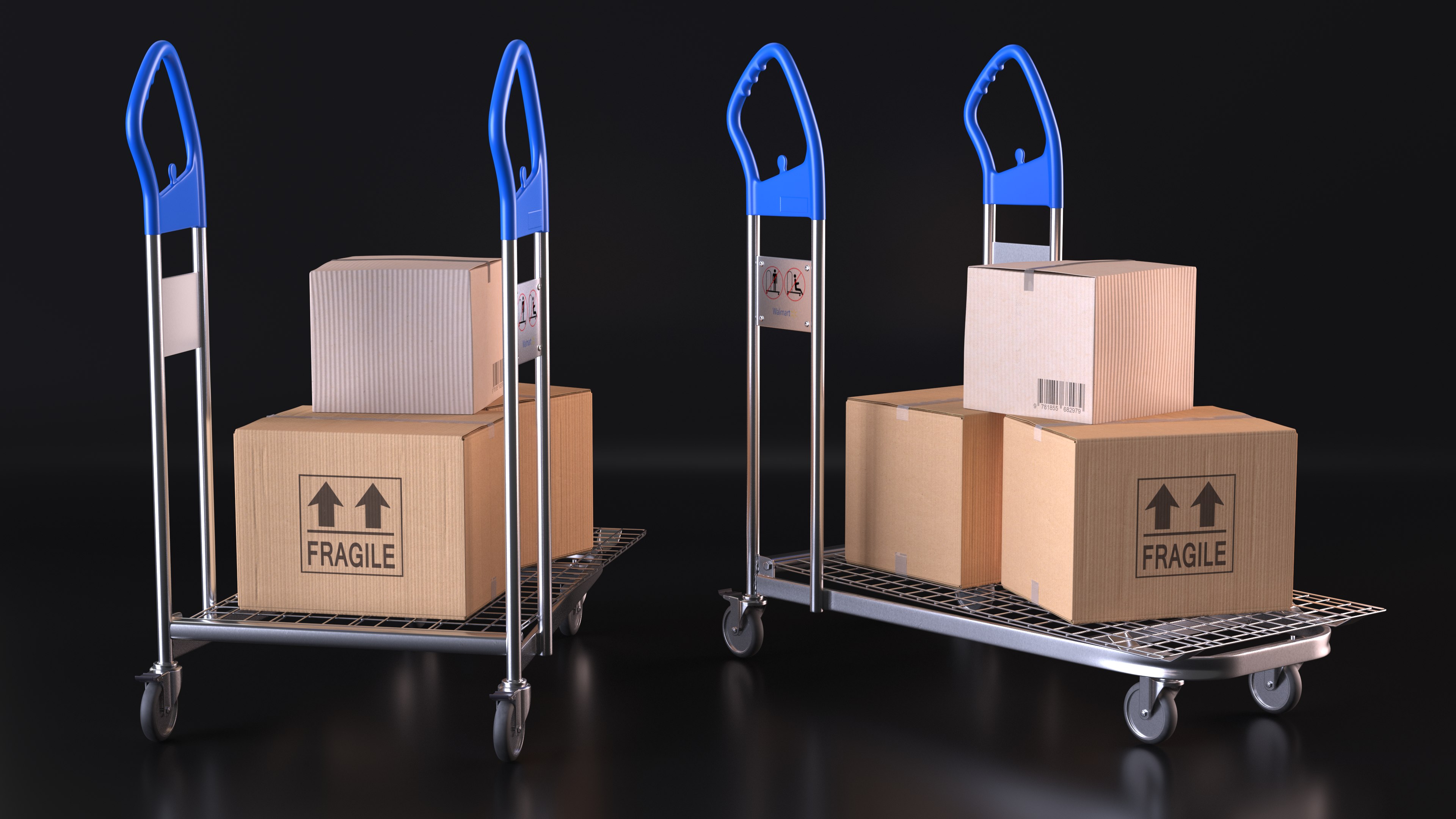Warehouse Shopping Trolley with Boxes, view 7