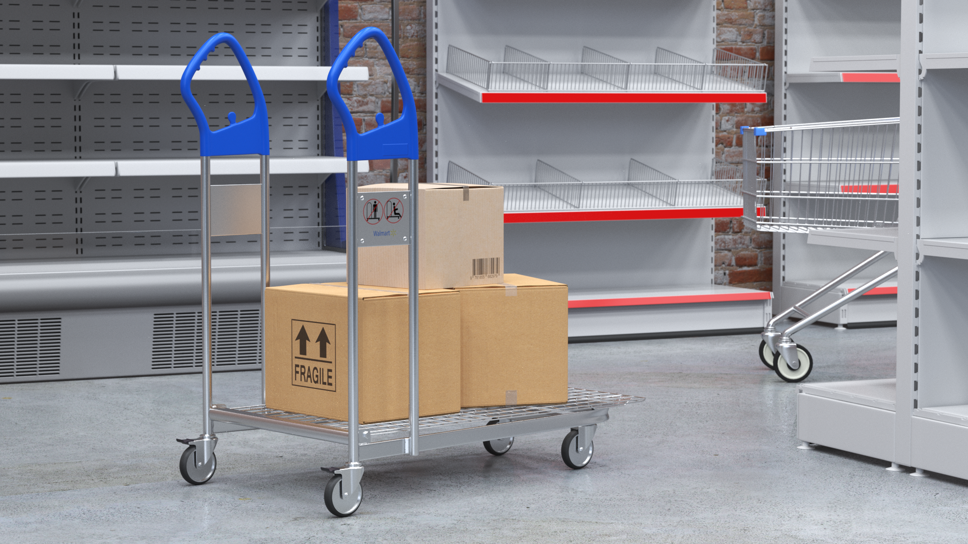 Warehouse Shopping Trolley with Boxes, view 10
