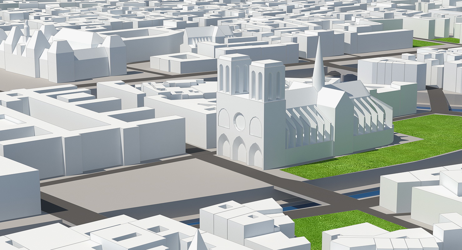 3D Paris Skyline model