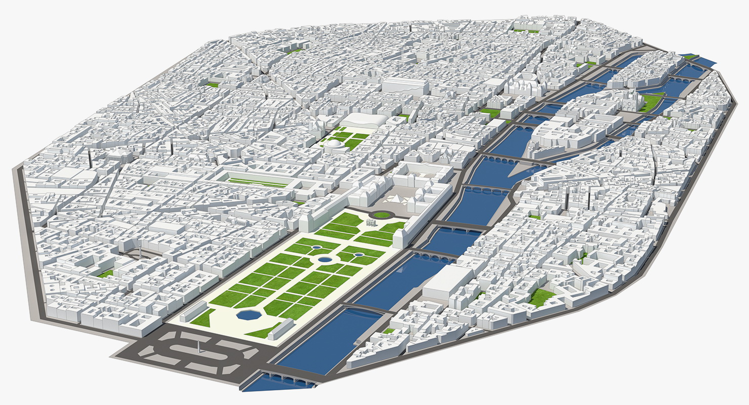 3D Paris Skyline model