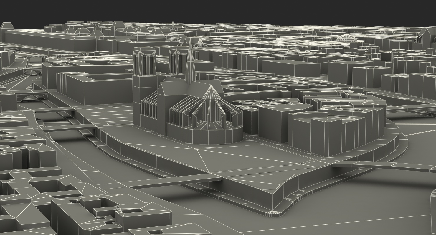 3D Paris Skyline model