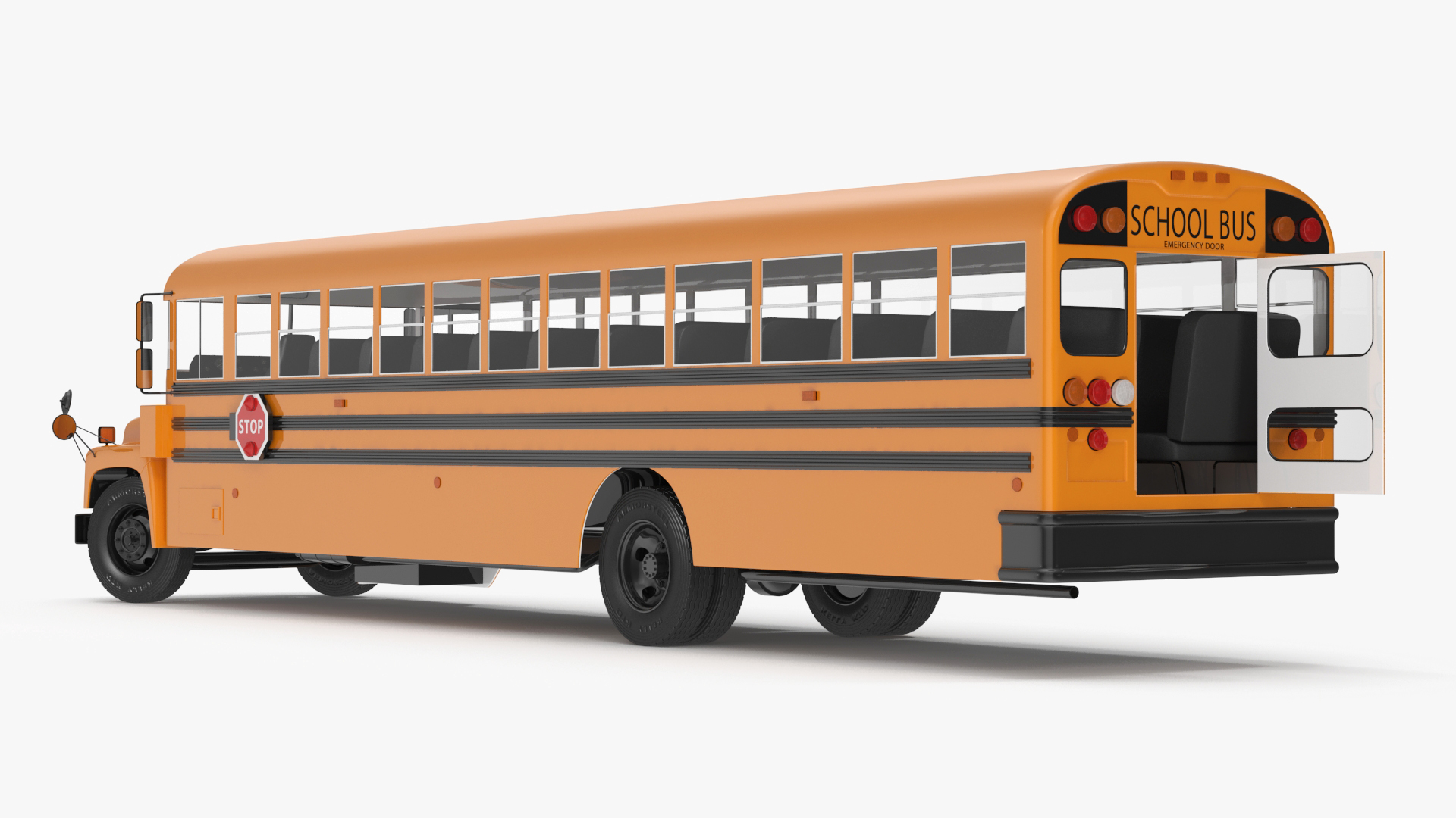 3D model Old School Bus Rigged for Cinema 4D