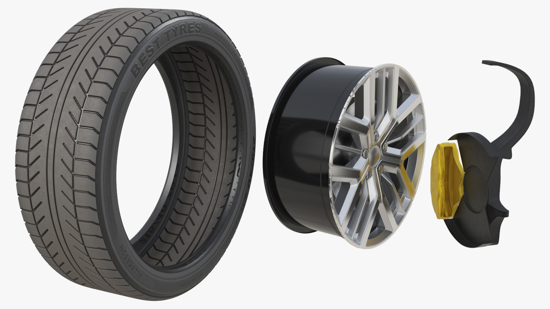 Multi Spoke Aluminum Wheel Tyre - view 3