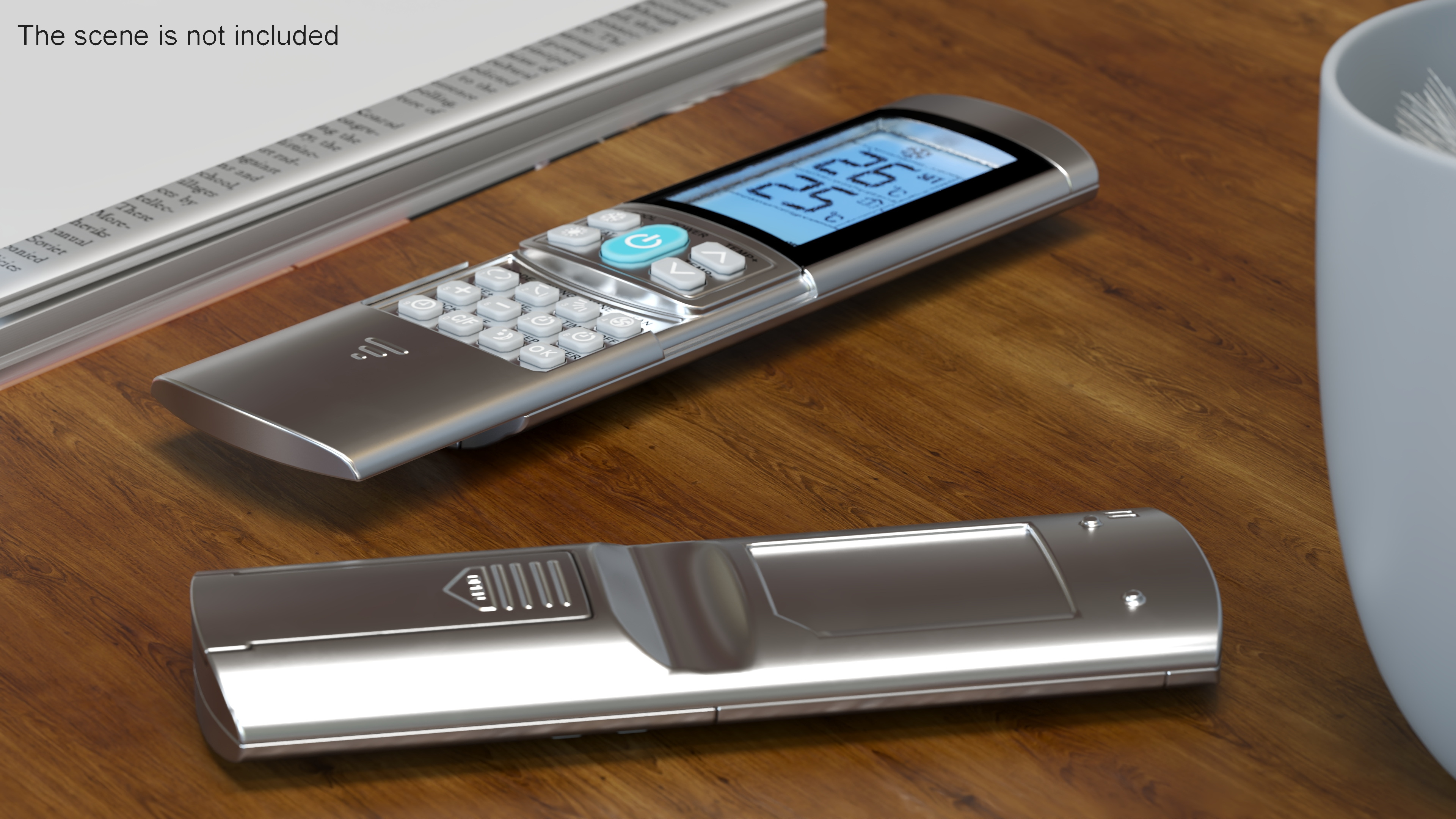 3D Universal Silver Conditioner Remote Control Lights On model