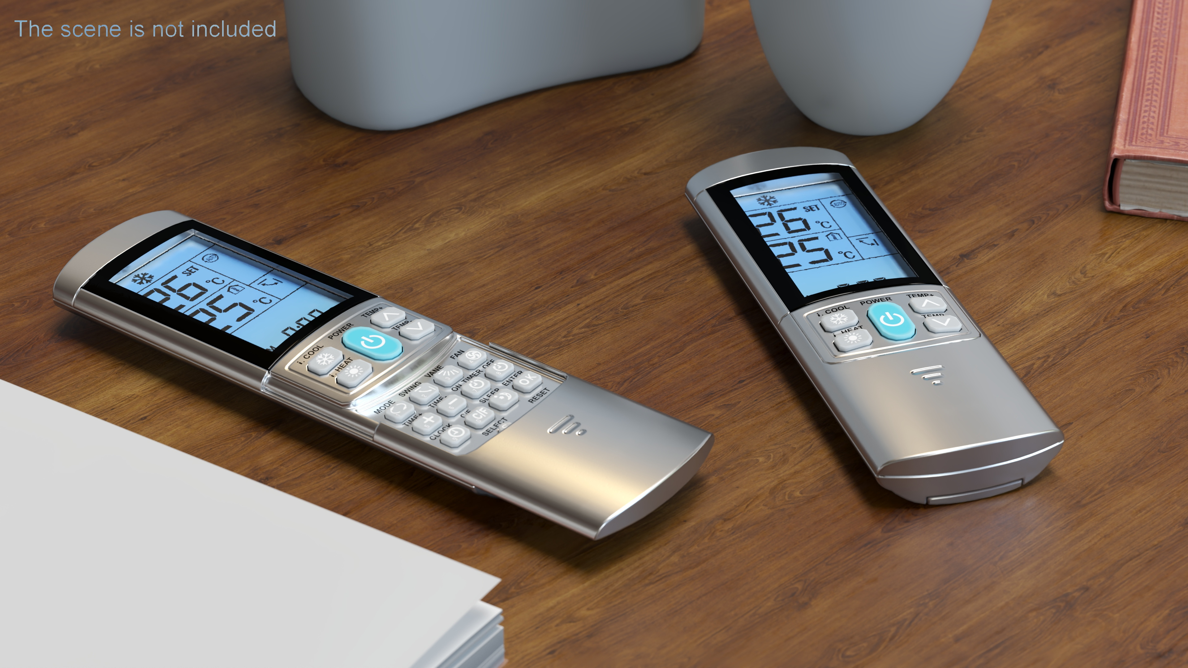3D Universal Silver Conditioner Remote Control Lights On model