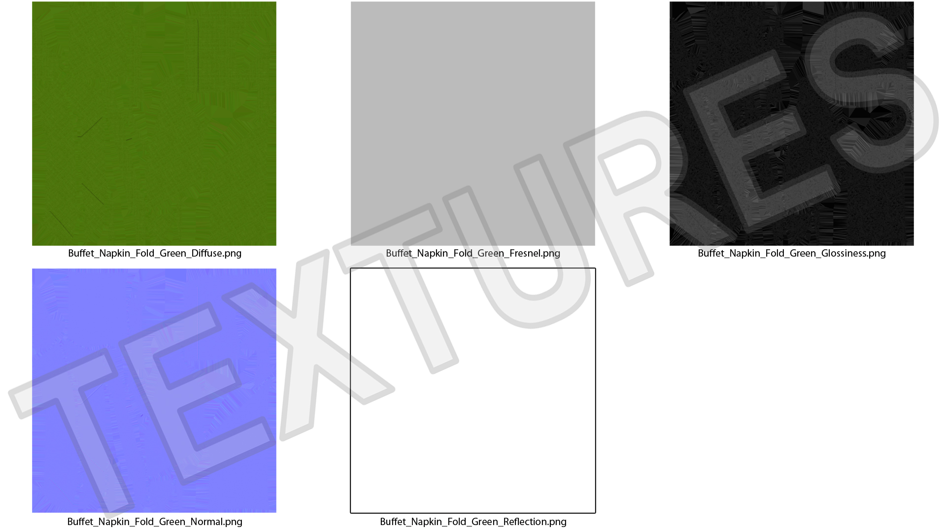 Buffet Napkin Fold Green 3D model