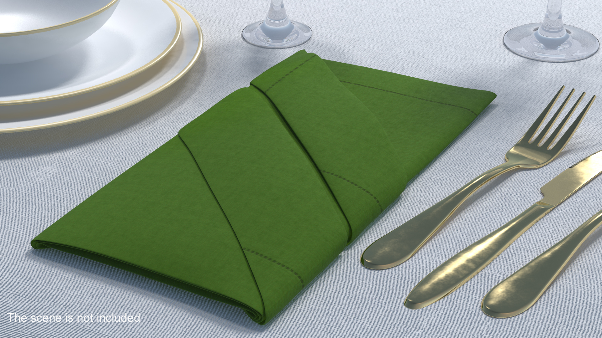 Buffet Napkin Fold Green 3D model